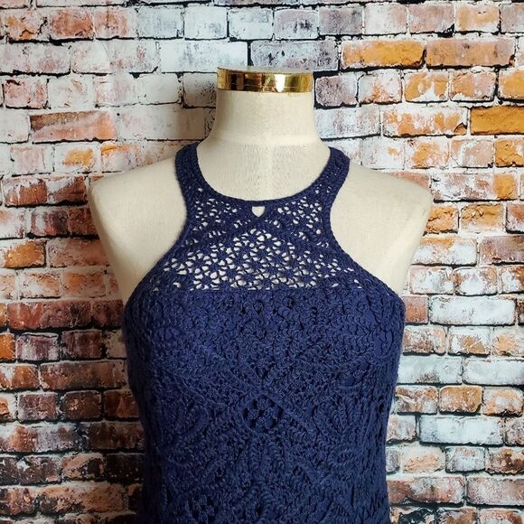 Vera Bradley High Neck Crochet Overlay Dress - Picture 2 of 7